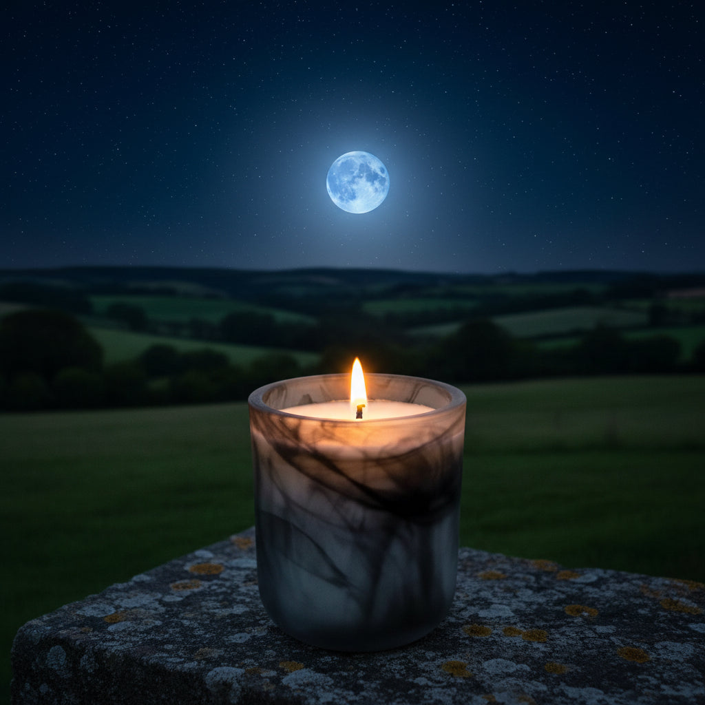 Once In A Blue Moon | Candle 10oz | Frosted Black Swirl
