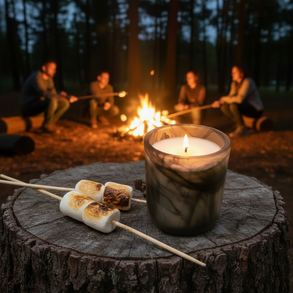 Gone Campin' | Candle 10oz | Frosted Black Swirl